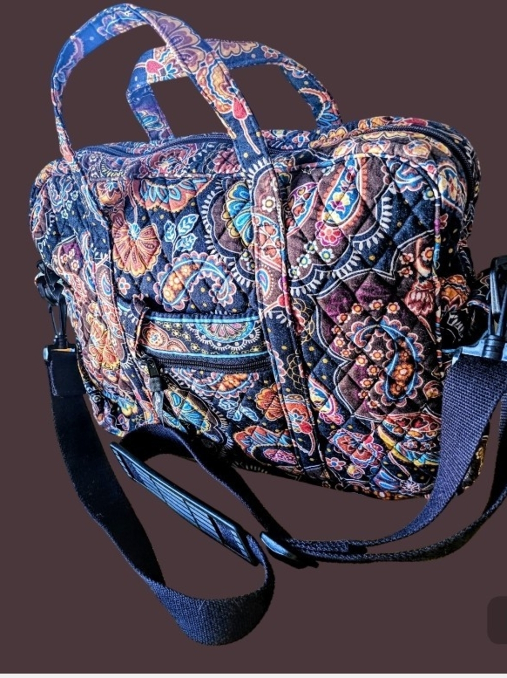 Quilted Floral Paisley Crossbody Tote - Multicolor